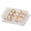 3 Way Holder Box, 1x0GA in 3x4GA Out Distribution Block, Performance 60A Holder with Transparent Cover, for Car Yacht Stereo Audio Modification, Heat and Base view 1