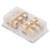 3 Way Holder Box, 1x0GA in 3x4GA Out Distribution Block, Performance 60A Holder with Transparent Cover, for Car Yacht Stereo Audio Modification, Heat and Base view 2