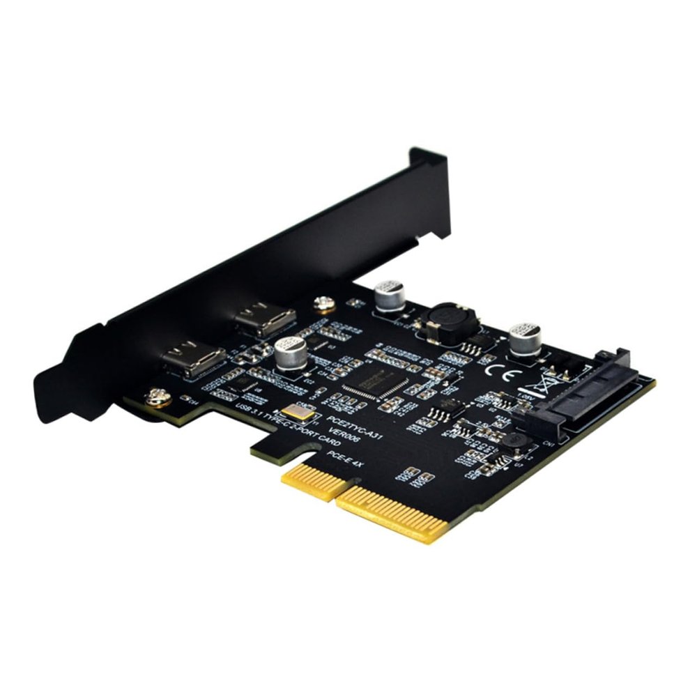 KOMBIUDA 10Gbps USB Pcie Expansion Card with Dual USB-c Ports High-Speed Data Transfer for SSD External Hard Drives Flash Drives Metal Heatsink Stable Performance for Computer Upgrades