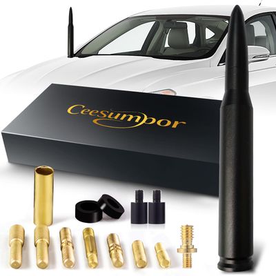 50 Cal Bullet Antenna Black Antenna for Truck Car Antenna Replacement Truck Antenna Slverado 1500 Bullet Antenna Ford f150 f250 GMC Sierra 1500 ram 1500 Jeep Doge (Black)