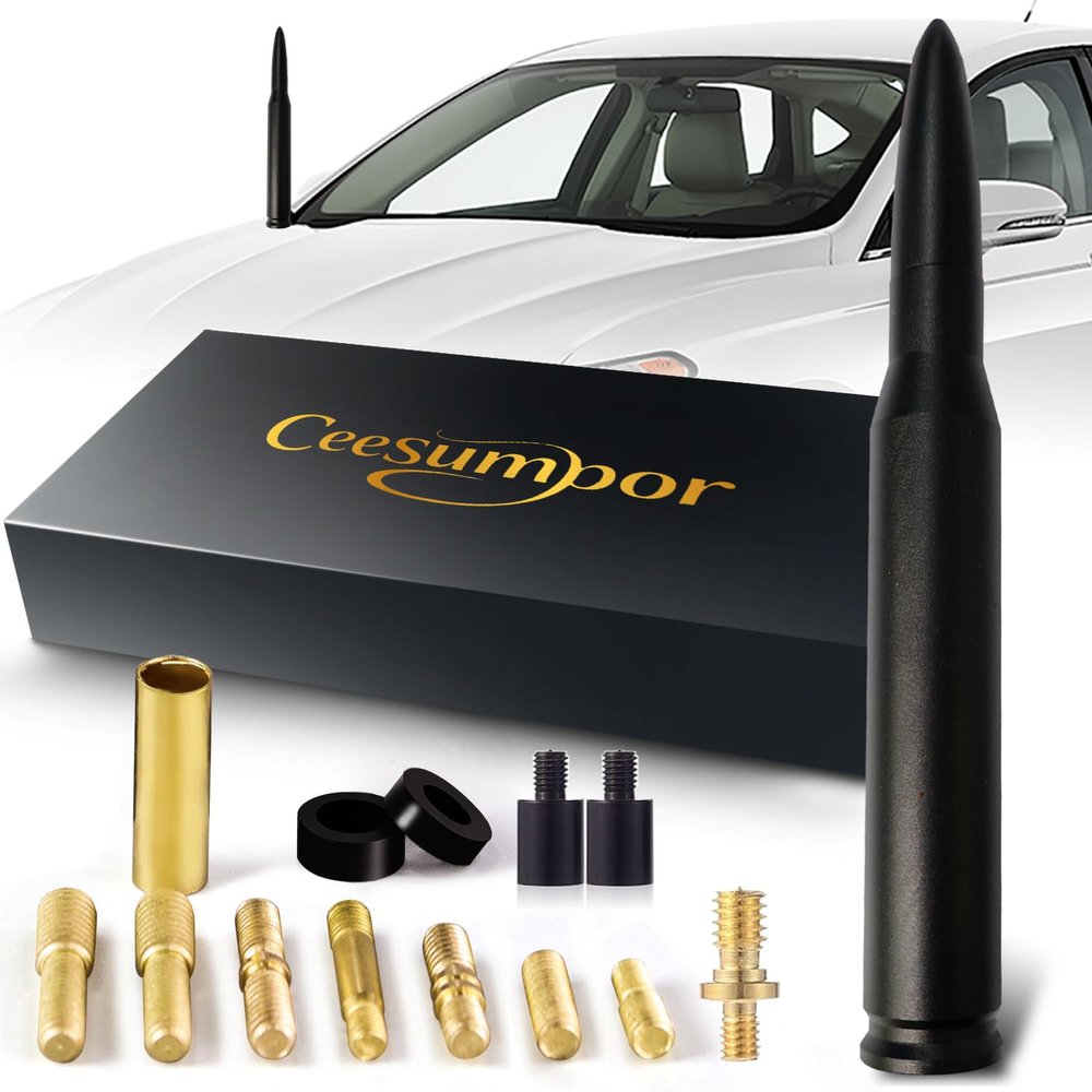 50 Cal Bullet Antenna Black Antenna for Truck Car Antenna Replacement Truck Antenna Slverado 1500 Bullet Antenna Ford f150 f250 GMC Sierra 1500 ram 1500 Jeep Doge (Black)