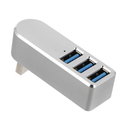 CONGARTENO USB Aluminum Alloy Hub with Swivel Connector Multi-Port USB Splitter Dock Compatible with Windows Compact and Portable Data Expansion for Laptop and Desktop