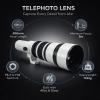 500mm F6.3 Telephoto Lens, 4 Elements in 4 Groups, White Alloy Shell with T2 RF Converter for R Mount Camera - Enhanced Optics, Durable Build, Ideal for Astrophotography and Wildlife (White) view 2