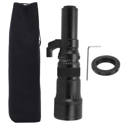 500mm F6.3 Telephoto Lens, 4 Elements in 4 Groups, Black Alloy Shell - Clear View Optics, T2AI Converter, Ideal for d1x d3100 Lens DSLR Lenses (Black)