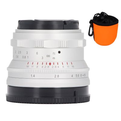 35mm F1.4 Full Frame Manual Focus Lens, 7 Layer Optical Coating, Camera Lens for A7 A7II A7R A7RII X - 3 NEX - 3N White - Large Aperture, Reduced Glare, Ideal for Portrait and (White)
