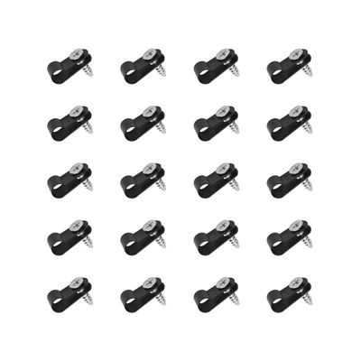 100 PCS Wiring Harness P-Style Mounting Clips, Cable Clamp R-Type, Nylon Screw Mounting Cord Fastener Clips with Screws, Cable Clamp 1/4 Black R Type for Wire Management