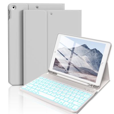BQDIYOO Keyboard Case for iPad 9th/8th/7th Generation(2021/2020/2019) Detachable Wireless Bluetooth Keyboard Case for 10.2 inch iPad Cover with Pencil Holder Auto Wake/Sleep, Grey