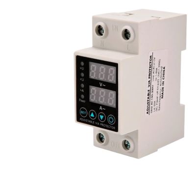 A Dual Display 40/63A 230V Din Rail Adjustable Digital Over Under Voltage Relay Surge Protector Limit Over Current Protection(40A)