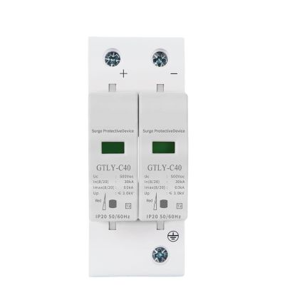 2P DC SPD 1000V 800V 500V 40KA 60KA House Surge Protector Protective Low-Voltage Arrester Device(1000V 20-40KA)