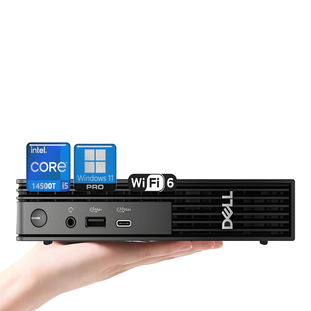 Dell Pro Micro QCM1250 Mini Desktop, New OptiPlex Version 14th Gen 14-Core i5-14500T (Beat i7-13700T), 16GB DDR5 RAM, 512GB PCIe SSD, Ultra-Quiet Design, 2-Monitor Support 4K, WiFi 6, Windows 11 Pro