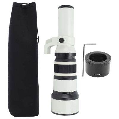 500mm F6.3 Fixed Focus Telephoto Lens, Alloy Optical Glass, Compatible with M Mount Mirrorless Cameras, White - Superior Optical Design, Manual Focusing, Ideal for Wildlife and Bird (White)