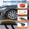 6FT Rubber Speed Bump - Durable Heavy-Duty Rubber, 22,000 lbs Load Capacity, Integrated Cable Protection Channels, Bright Reflective Safety Strips, Easy Installation with Expansion Screws view 2