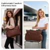 Tote Bag for Women Bag, Lightweight Puffy Work 14" Bag Handbag, Large Carry On Tote with Pockets (Coffee) view 2