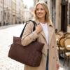 Tote Bag for Women Bag, Lightweight Puffy Work 14" Bag Handbag, Large Carry On Tote with Pockets (Coffee) view 3