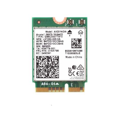 Wi-Fi 6 IntteI AX201 M.2 Key E CNVio 2 VVi-Fii Card Dual Band 3000Mbps Wirreless for BIIuetuoth 5.0 2.4Ghz/5Ghz 802.11ac/ax AX201NGW Replacement for OEM