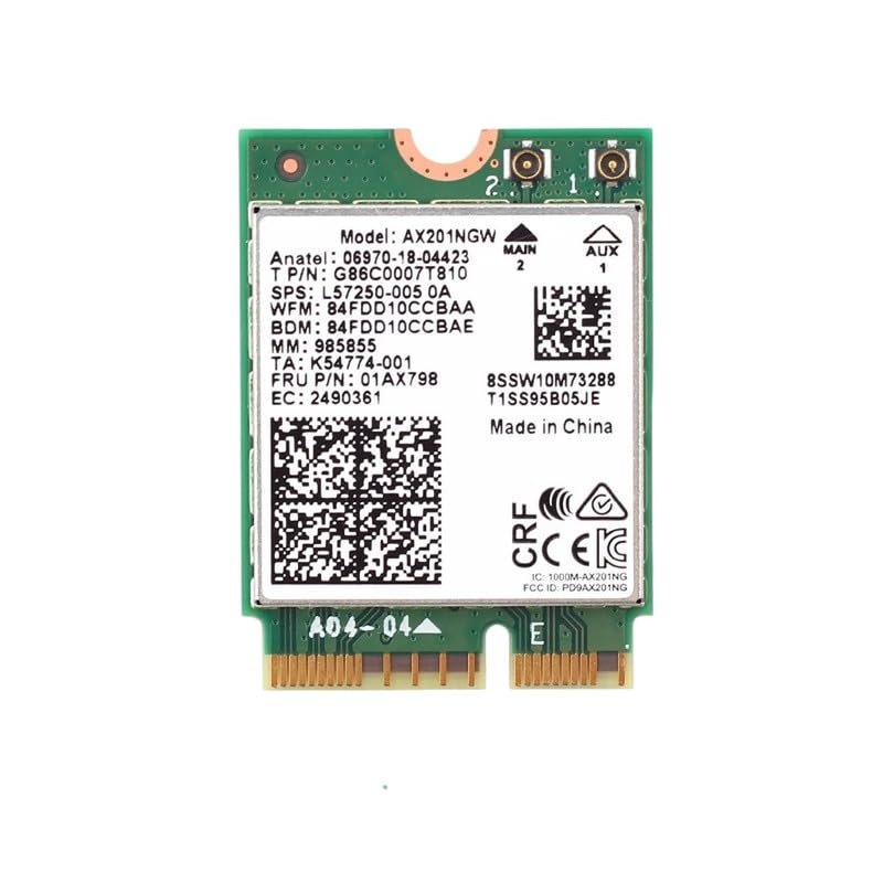 Wi-Fi 6 IntteI AX201 M.2 Key E CNVio 2 VVi-Fii Card Dual Band 3000Mbps Wirreless for BIIuetuoth 5.0 2.4Ghz/5Ghz 802.11ac/ax AX201NGW Replacement for OEM