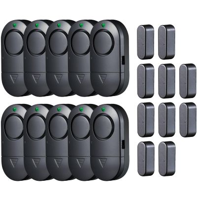 Door Window Alarm, 120DB Window Alarms for Home Security, Door Chime for Store Home, 10 Pack Black