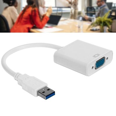 goodstumbler USB3.0 to VGA Converter, USB3.0 to VGA Adapter Cable, HD 1080P Adapter Cable, External Video Card, Converter, Computer Accessories 15Pin Female External Video Card (White)