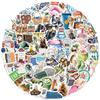100Pcs Aesthetic Holiday Travel Stickers, Outdoor Camping Hiking Stickers for Laptop, Suitcase, Water Bottle, Bicycle, Notebooks, Scrapbooking, Waterproof Vinyl Anime Decals view 1