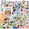 100Pcs Aesthetic Holiday Travel Stickers, Outdoor Camping Hiking Stickers for Laptop, Suitcase, Water Bottle, Bicycle, Notebooks, Scrapbooking, Waterproof Vinyl Anime Decals view 4