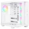 be quiet! Light Base 500 LX White PC case, Fully windowed Front and Side Panel, Show case, Dual Chamber Design, ARGB Fan hub, 4 Light Wings LX PWM Fans, Backside Connector Design view 1