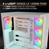be quiet! Light Base 500 LX White PC case, Fully windowed Front and Side Panel, Show case, Dual Chamber Design, ARGB Fan hub, 4 Light Wings LX PWM Fans, Backside Connector Design view 4