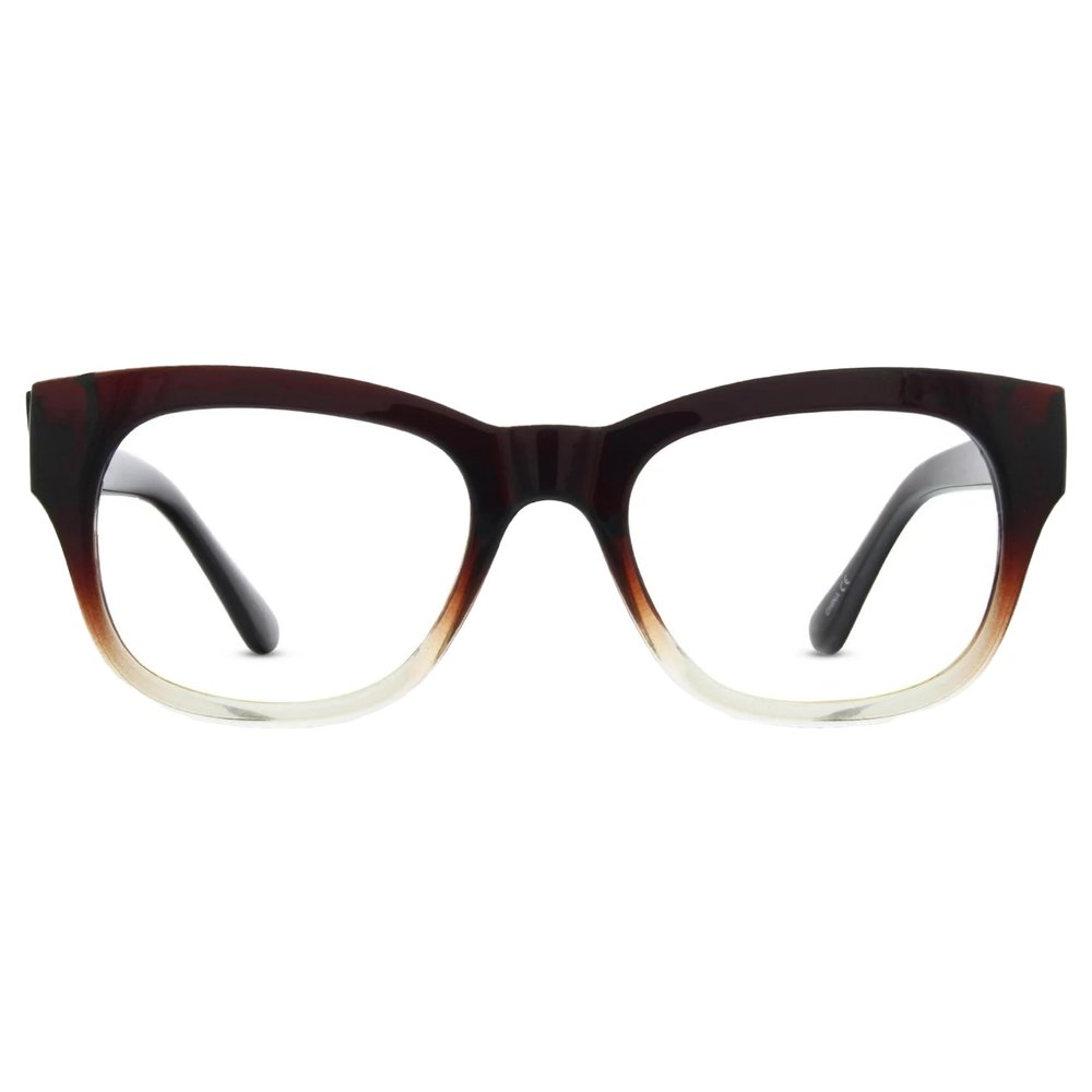JONAS PAUL 2.0 Reading Glasses (Unisex), Brown Crystal Frame Blue Light Glasses - Recycled Polycarbonate Acrylic Lenses - Case Included