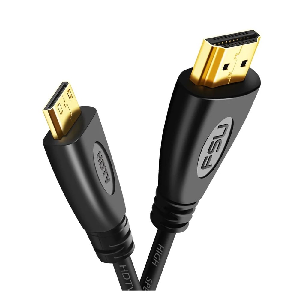 THUVIJDN Gold Plated MINI HDMI-Compatible Cable Support 1080p 3D High Speed Adapter Cable 1m 2m 3m for Camera Monitor Projector Notebook(2.0M)