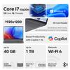Lenovo IdeaPad Slim 3 Business Copilot AI Laptop, 15.3" FHD+ 19201200, Intel Core i7-13620H, 16GB DDR5 RAM, 1TB SSD, Wi-Fi 6, Webcam, Win11 Home, Bundle with PCO Laptop Cooler & Thunderobot Mouse view 2