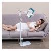 Adjustable Floor Reading Stand Book Holder with Lamp Multi Angle Rotation Adjustable Height Long Arm Table Bed Sheet Music Stand Floor Bracket for Hands Free Reading and Cooki view 1