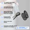 Rolling Square AirNotch Pro Dual - Bluetooth Tracker Keychain - Compatibile with Both Apple iOS Find My and Google Android Find Hub  Replaceable Batteries, Loud 360 Sound, Anti-Loss Locator, Gray view 2