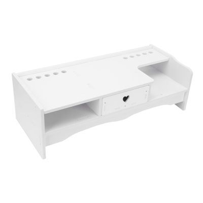LABRIMP Neck Protection Desktop Storage Rack with Drawer Computer Screen Holder and Tablet Shelf Ergonomic Monitor Riser for Home Office School