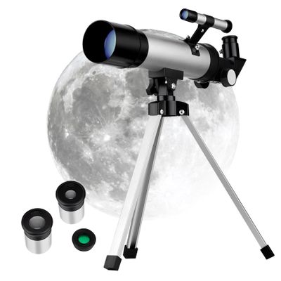 Mikinona Beginner-Friendly Refractor Telescope with Adjustable Tripod for Star Gazing and Adult Astronomy Lovers High Definition Lens with Wide Field of View for Clear Celestial
