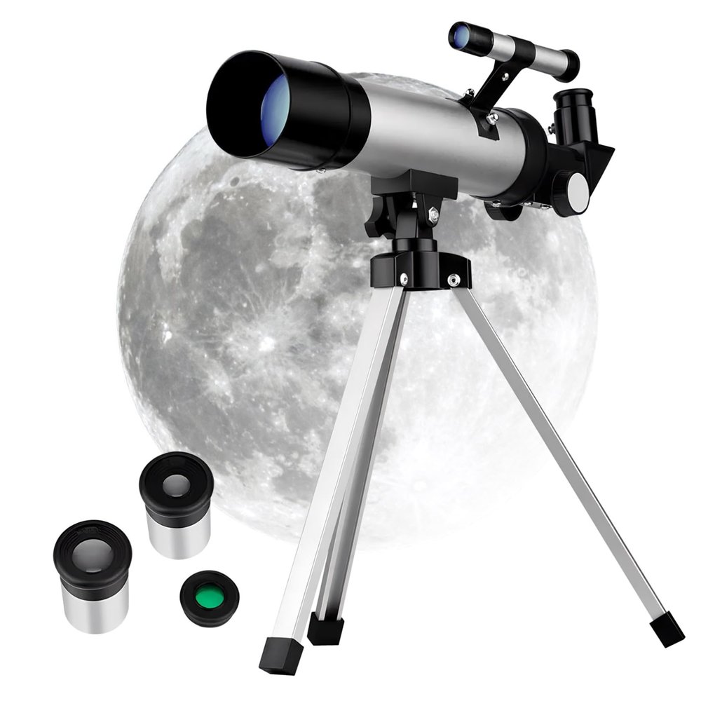 Mikinona Beginner-Friendly Refractor Telescope with Adjustable Tripod for Star Gazing and Adult Astronomy Lovers High Definition Lens with Wide Field of View for Clear Celestial