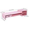 CAXUSD Creative Pink Desktop Monitor Riser with Drawer Storage Box Stand Organizer for Office Desk Space-saving Computer Display Stand for Stationery and Cosmetics view 2