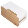 Ailgely Large Cable Management Box, Small Cable Organizer Box, Wooden Lid, Power Cord Outlet Design, Plastic Cable Organizer Box, Storage Area for Smartphones When Charging view 2