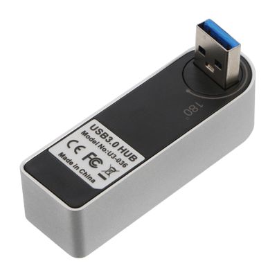 KONTONTY USB Aluminum Alloy Rotatable USB Hub Expansion Adapter with Overcurrent Protection for Laptop Desktop and Car Stable Data Transfer Wide Compatibility Plug and Play