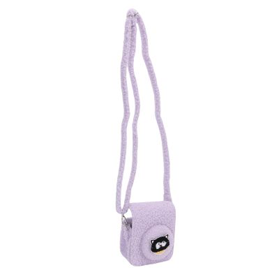 CHICIRIS Camera Storage Bag Fit for Mini 12 Instant Camera Cute Plush Shockproof Protective Case with Hanging Rope (Purple)