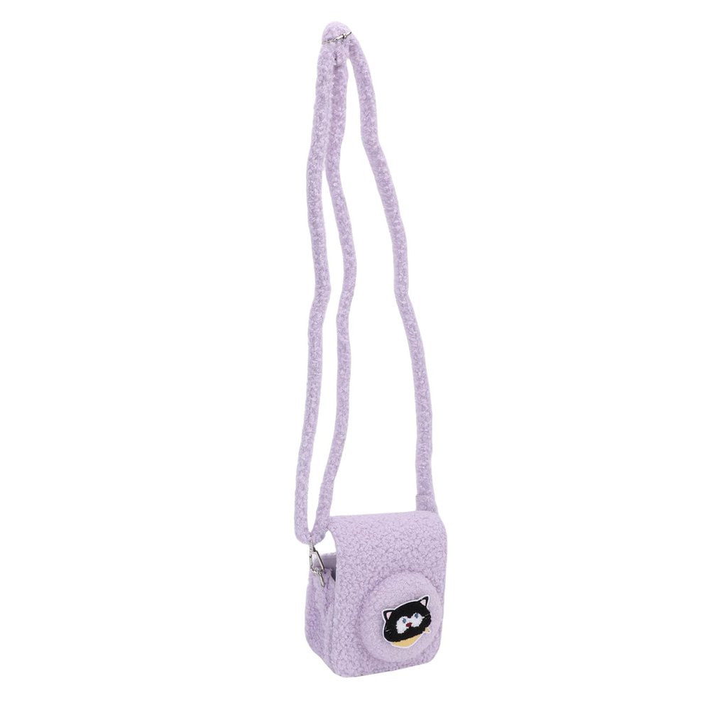 CHICIRIS Camera Storage Bag Fit for Mini 12 Instant Camera Cute Plush Shockproof Protective Case with Hanging Rope (Purple)