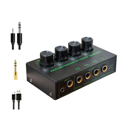 jiingekk 4 Channel Color Headphone Amplifier Splitter With Auditory Cables Adapter For Studio And Music Production Color Auditory Splitter With Adapter