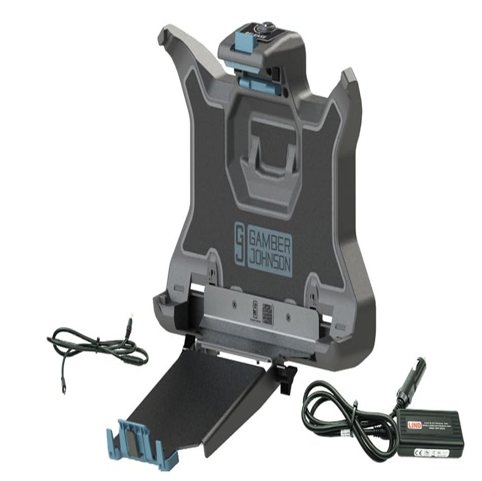 Gamber Johnson Vehicle Cradle with Keyboard Cradle Only for use with Dell 12" Rugged Tablet - No Electronics -NO RF - (7170-1002) - Lind Auto Power Adapter (7300-0621)