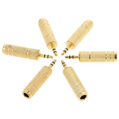 KOMBIUDA 6Pcs Male to Female Audio Jack Adapters Stereo Headphone Converter Compatible with Guitar Amplifiers Microphones Mixers and Home Audio Equipment