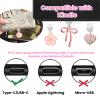 6PCS Charms Set Compatible with Kindle, Accessories Including Dust Plug Charm Type C/USB C, Charm Chain with Hook, Heart Grip Holder, Compatible with Kindle Paperwhite 11th 12th Generation(Pink) view 3