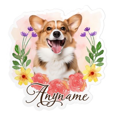 Custom Dog Cat Photo Sticker Personalized Flower Pet Name Portrait Face Photos Waterproof Die-Cut Vinyl Stickers for Laptop, Water Bottle, Scrapbook, Luggage, Funny Cute Aesthetic Decor Gifts