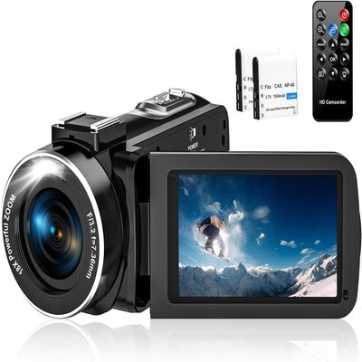 OPRKQEE 6K Camcorder Video Camera 64MP IR Night Vision Vlogging Camera for YouTube 18X Digital Zoom