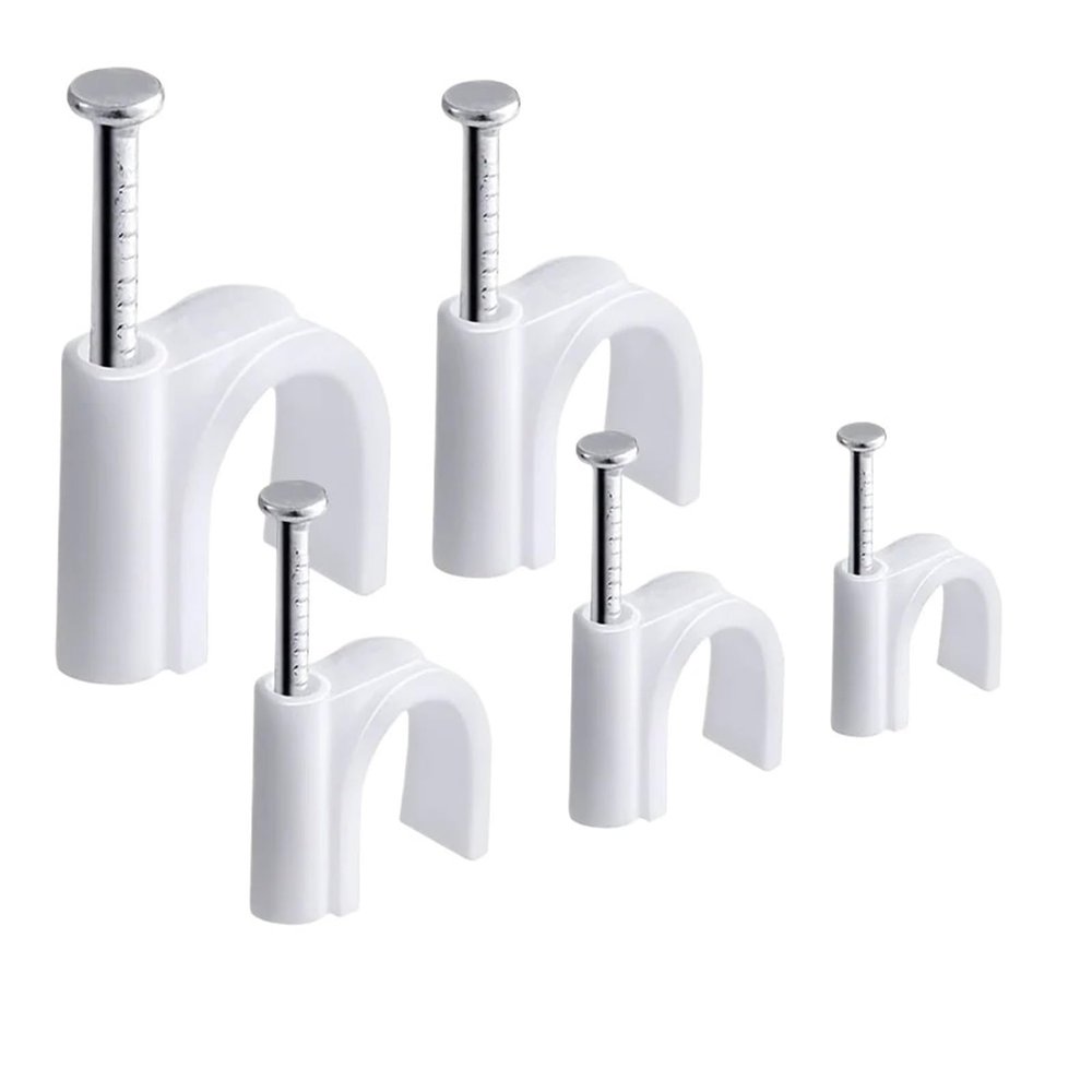 Steel Nail Wire Clip 100pcs Cable Clamps with Steel Nails 4/5/6/8/10mm(4mm)