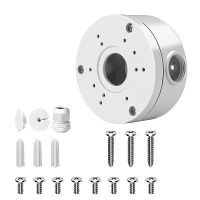 ANGESHA Waterproof Security Camera Junction Box for Dome CCTV Cameras Brackets Outdoor Use with Concealed Cable Management