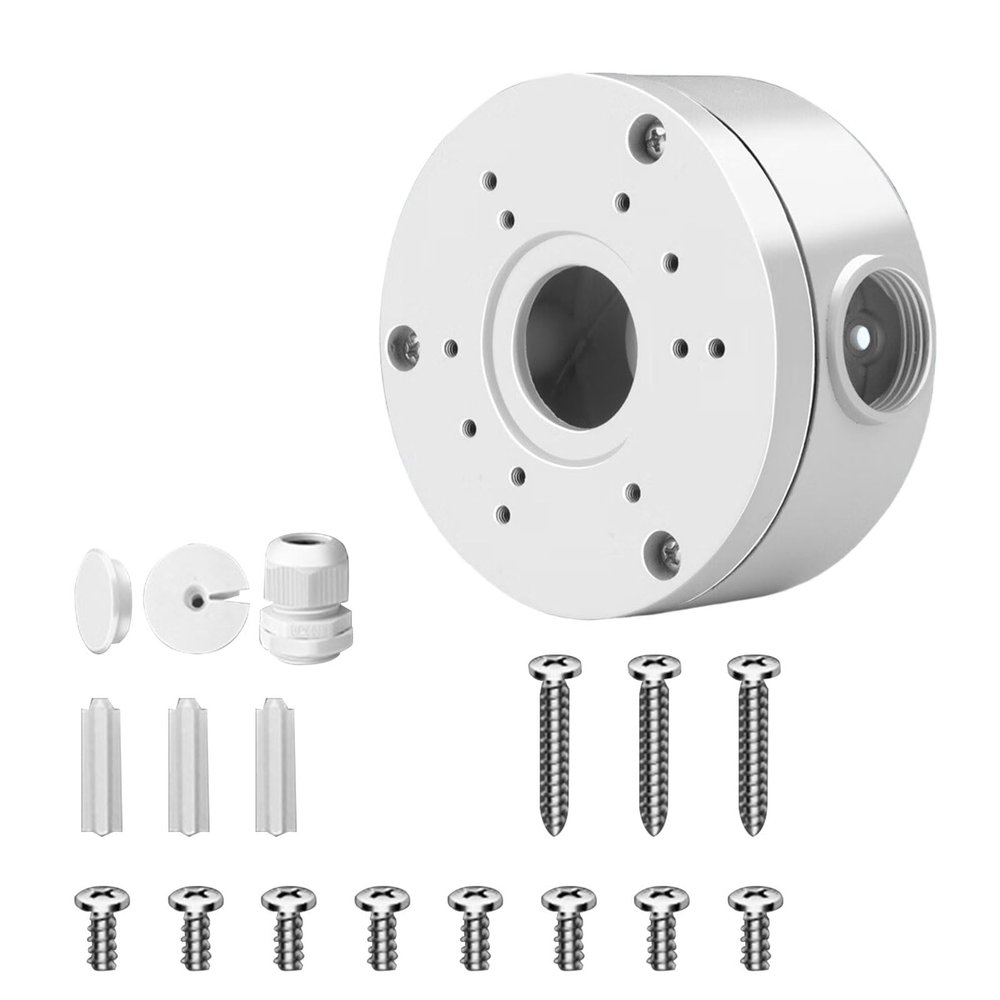 ANGESHA Waterproof Security Camera Junction Box for Dome CCTV Cameras Brackets Outdoor Use with Concealed Cable Management