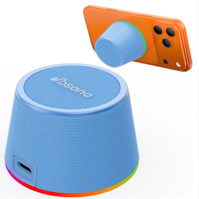 Small Bluetooth Speaker Gifts for Teens: Girls Boys Easter Basket Stuffers, 3 IN 1 Portable Magnetic Speaker with 9-Mode Lights, Waterproof Phone Stand for Desk, Cool Birthday Gadget Gifts for Adults