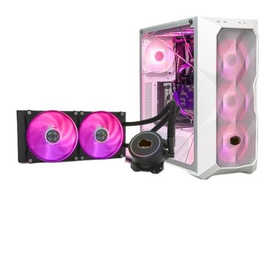 TD500-MESH Black and White Desktop Computer mid-Tower Main Chassis Glass Side Through ATX360 Water Cooling(B240ARGB Black TD500 MESH White)